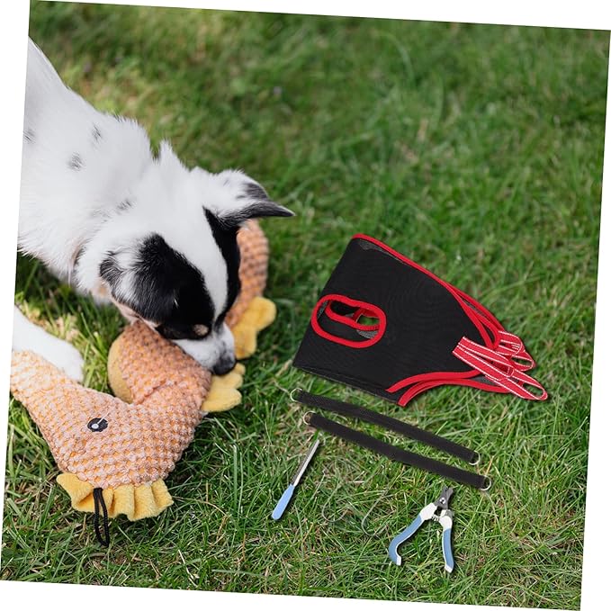 1set Pet Grooming Hammock for Cats Dogs Breathable Sling for Easy Nail Trimming Grooming Design for Small to Medium Pets Convenient Helper Red Set