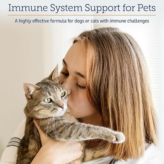 Rx Vitamins Liquid Immuno - with L-Lysine for Cats and Dog Health - Reishi Mushroom Supplement for Dogs & Cat Immune Support - Vitamins for Dogs and Dog Eye Supplements with Lutein - Chicken (4oz)