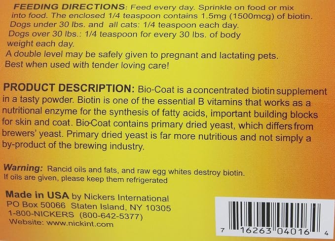 Bio Coat Concentrated Biotin Supplement - 16 oz