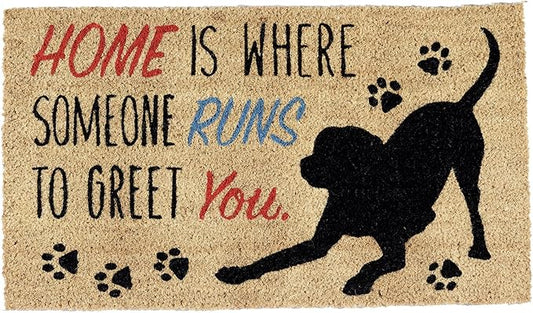 DII Pet Print Collection Natural Coir Doormat, 17x29, Home Dog