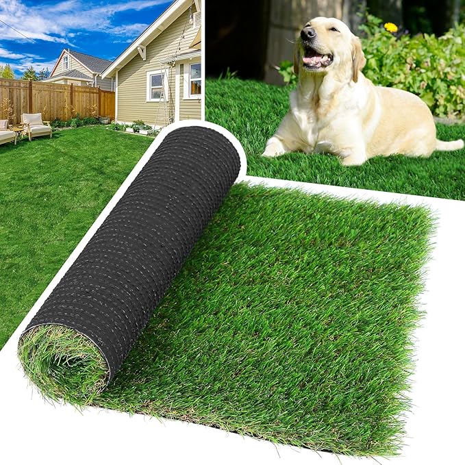 GLOBREEN Artificial Grass Pee Pads for Dogs Potty Training, 3FT X 5FT Fake Turf Outdoor Rugs for Pets Patio Balcony, with Drainage Hole
