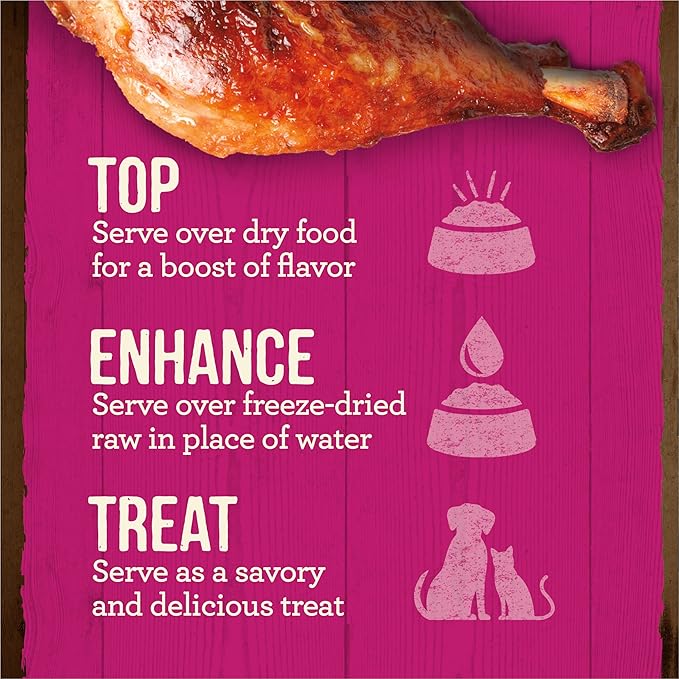 Merrick Grain Free Bone Broth, Premium Human Grade And Gluten Free Dog And Cat Food Topper Pouches, Turkey - 16 oz. Pouch