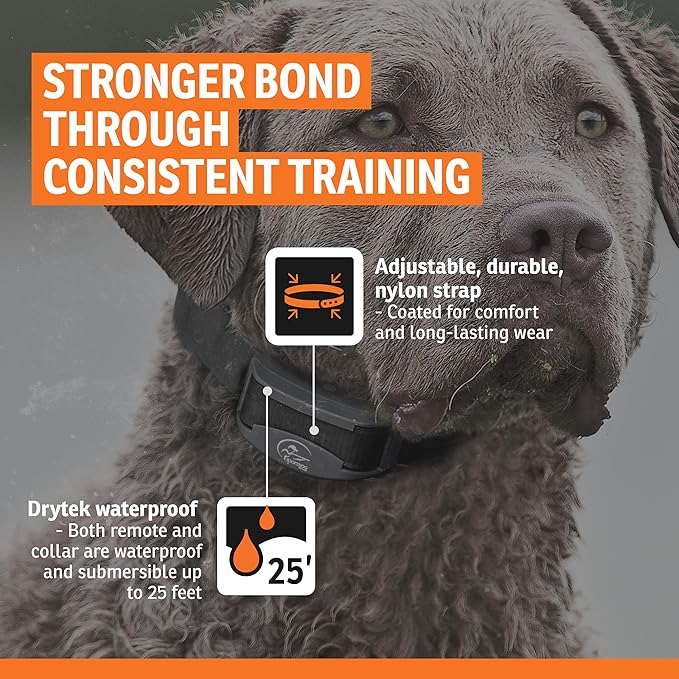 SportDOG Brand FieldTrainer 425XS Add-A-Dog Collar for Stubborn Dogs - Additional, Replacement, or Extra Collar for Your Remote Trainer - Waterproof and Rechargeable with Tone, Vibration, and Shock