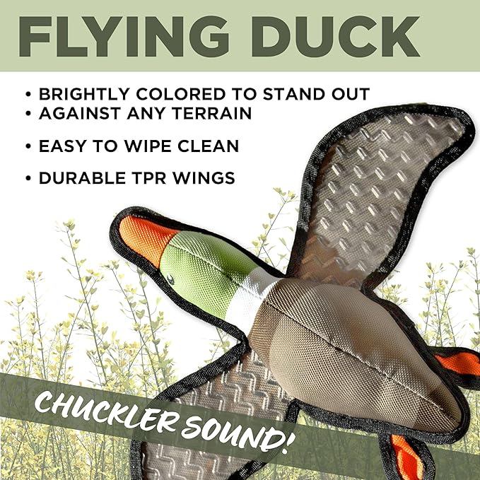 Plush Dog Toys | Flying Duck Stuffed Animal Squeaky Toy for Dogs | Outdoor Pet Toy Built for Adventure