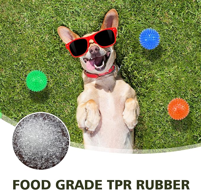 petizer 3-Pack 3.5” Squeaky Dog Toy Balls, Floating Dog Pool Balls, Spiky Dogs Balls Water Toys, Durable Interactive Fetch Toys for Puppy, Dog Chew Toys for Teething (3.5", Medium/Large Dog)