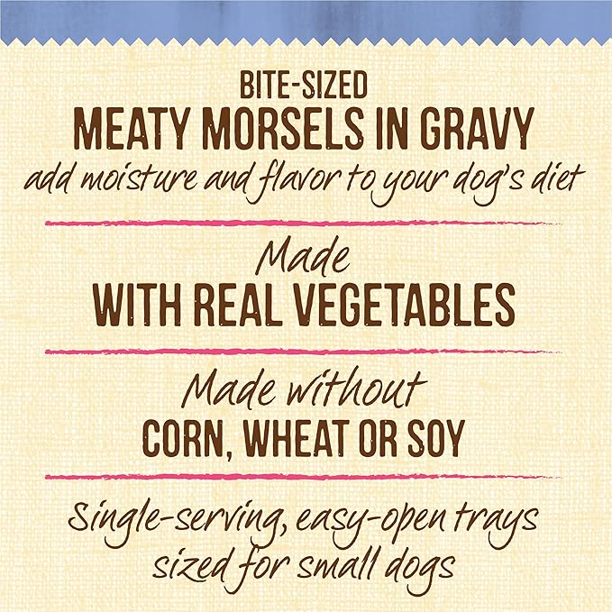 Merrick Lil’ Plates Grain Free Natural Wet Dog Food For Small Breed Puppies, Pint-Sized Puppy Plate In Gravy - (Pack of 12) 3.5 oz. Tubs