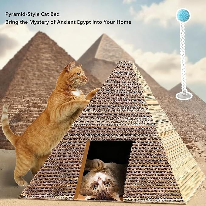 Cat House Pyramid Cat Scratcher Interactive Toy Playhouse for Cats Pet Furniture Cat Bed