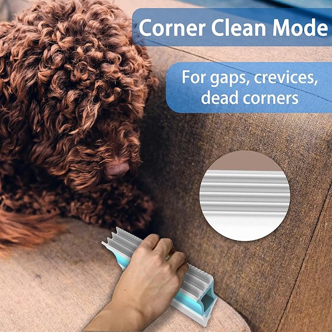 4IN1 Pet Hair Remover, Dog/Cat Fur Removal Tool - Design to Uproot and Clean Embedded Pets Hair in Carpet, Couchs, Cat Trees, Portable Fur Cleaning for Car Interior, Mini + Mega