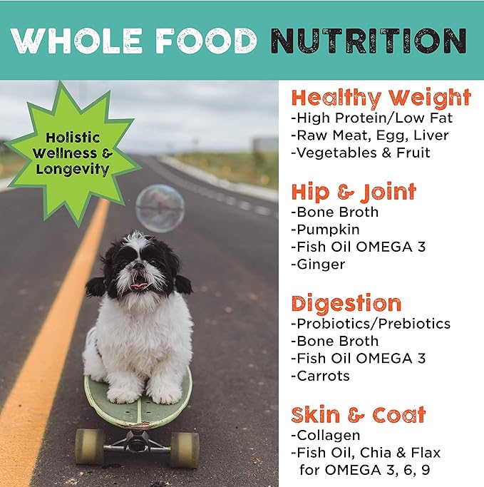 Nature's Diet Simply Raw Freeze-Dried Whole Food Meal - Makes 18 Lbs Fresh Food with Muscle, Organ, Bone Broth, Whole Egg, Superfoods, Fish Oil Omega 3, 6, 9, Probiotics & Prebiotics (Beef)