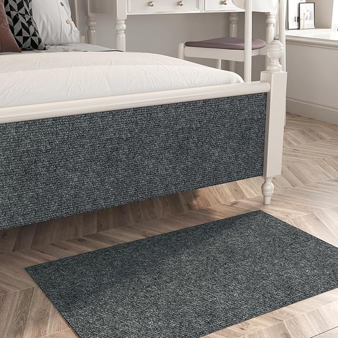 Decotalk Cat Wall Scratcher Adhesive Wall Scratchers for Indoor Cats Dark Grey Peel and Stick Carpet Walls Mounted Cat Scratching Pad 12"x78.7" Gray Corner Walls Scratching Post Furniture Protectors