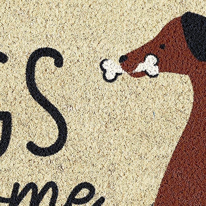 DII Pet Print Collection Natural Coir Doormat, 17x29, Dogs Welcome