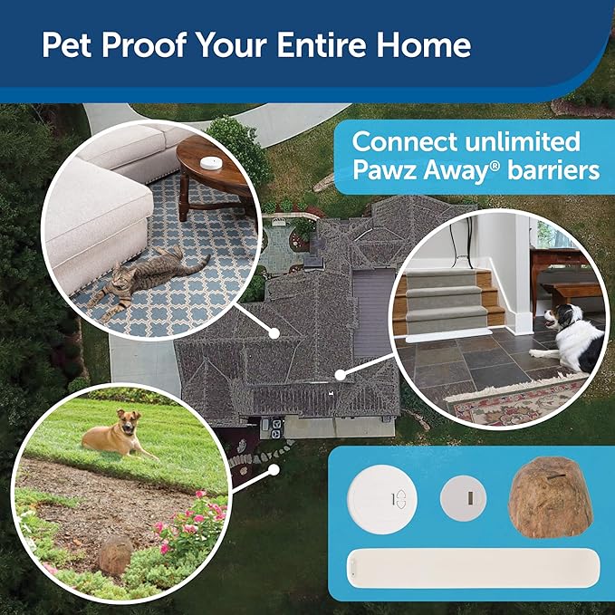 PetSafe Pawz Away Outdoor Wireless Pet Barrier, Electric Training System for Cats and Dogs with Receiver Collar