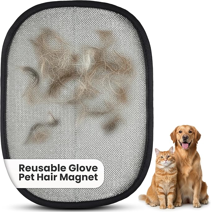 Pet Hair Removal Glove for Cats and Dogs, Electrostatic Magic Brush Pet Hair Remover for Dog Couch, Available in Blue, Purple, Pink, Brown- Perfect for Pet Owners (Purple)