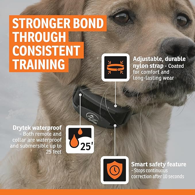 SportDOG SportTrainer Remote Trainer - Reliable Off-Leash Control - OLED Screen - Waterproof Dog Training Collar - Rechargeable E-Collar - 500-Yard Range - Orange