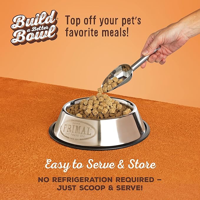 Primal Dog Food Toppers & Cat Food Toppers, Cupboard Cuts, Grain Free Meal Mixers with Probiotics, Raw Freeze Dried Dog Treats & Cat Treats, Great for Training (Beef, 18 oz)