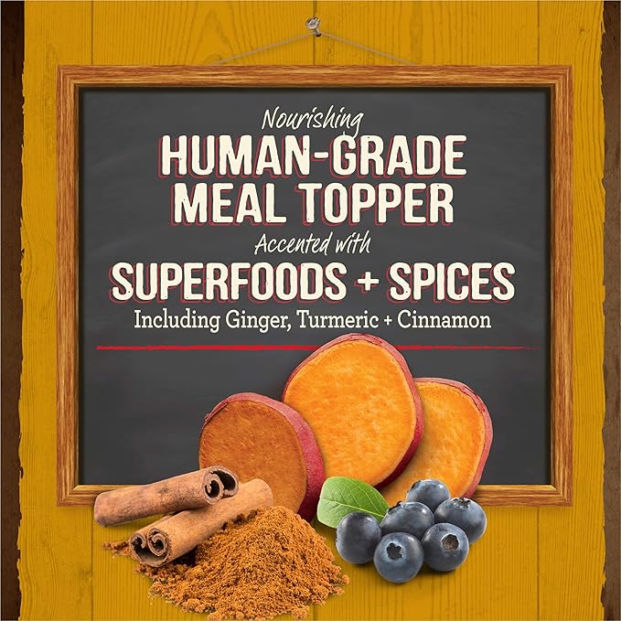 Merrick Grain Free Bone Broth, Premium Human Grade And Gluten Free Dog And Cat Food Topper Pouches, Chicken - 7 oz. Pouch