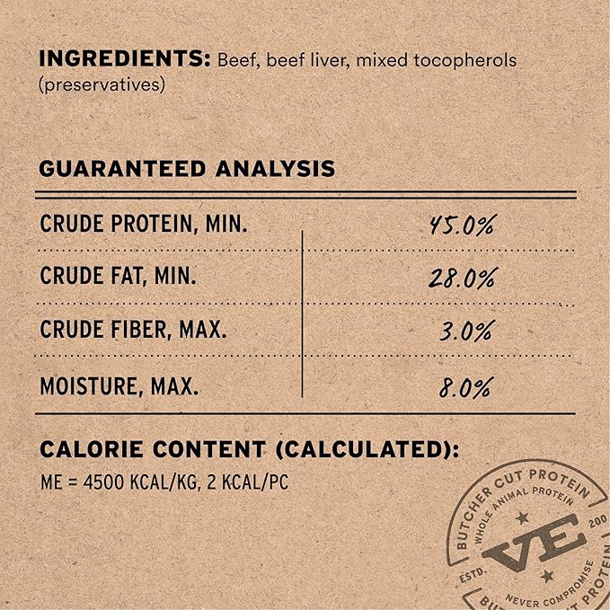 Vital Essentials Freeze Dried Dog Treats | Beef Bites, Single Protein | Premium Quality | Grain Free Training Treats for Dogs, 6.2 oz Bag