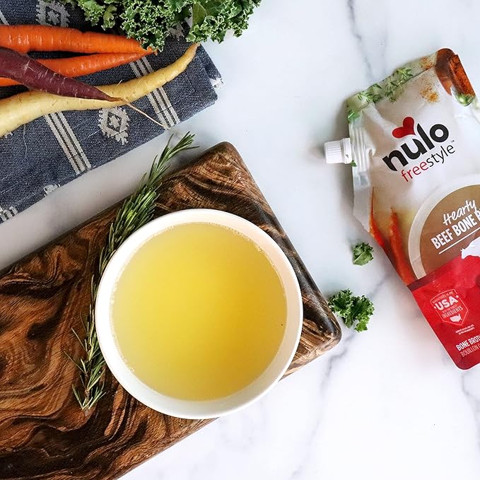 Nulo Freestyle Bone Broth, Premium Food Topper for Cats and Dogs, with Collagen and Chondroitin Sulfate to Help Boost The Quality of Your Pet’s Coat and Skin, 20 FL Oz Pouch (Pack of 2)