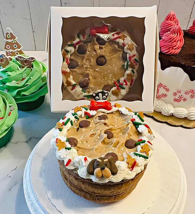 Dog Birthday Cake- Puppy Party Christmas Cookie Gift- Bad to The Bone- Perfect Dog Treat Boxed & Decorated for Dogs