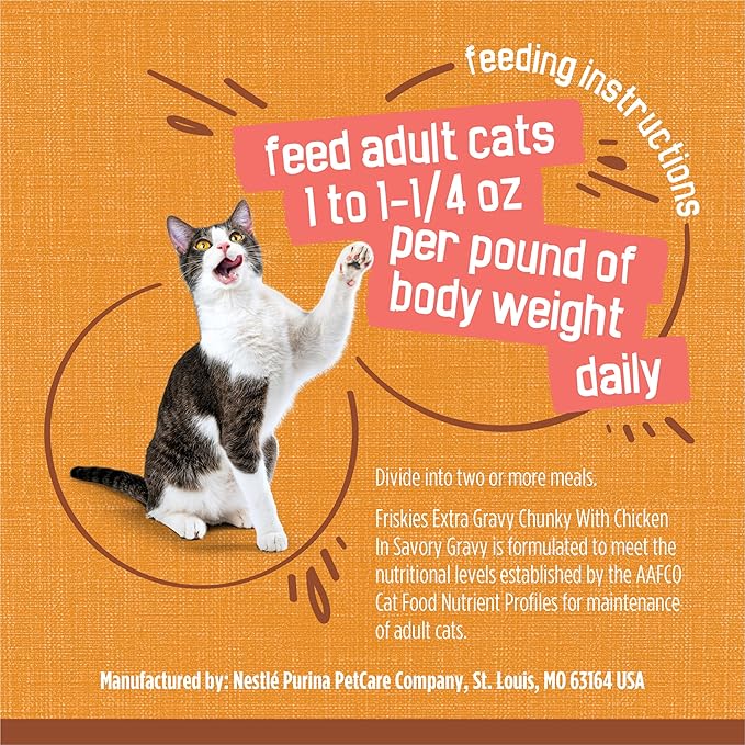 Purina Friskies Extra Gravy Wet Cat Food Chunky Chicken in Savory Gravy - (Pack of 24) 5.5 oz. Cans