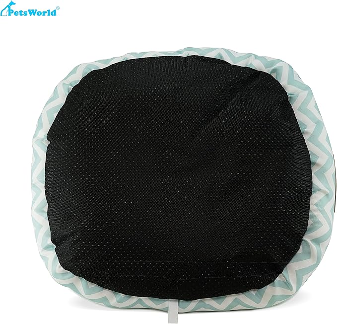 PETSWORLD Round Donut Cat and Dog Cushion Bed. 22W x 5H inch Pet Bed for Cats or Small Dogs, Anti-Slip & Water-Resistant Bottom, Super Soft, Comfy, Durable Fabric, and Machine Washable.