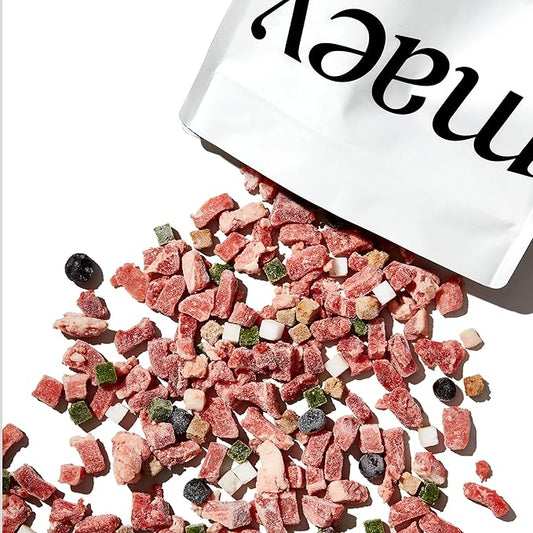 Maev Raw Dog Food, Better Than Freeze Dried Flash Frozen with Lean Beef Protein, Vitamin-Rich Organ Meat in Every Serving, Weight and Digestion Formulation, Adult Dogs, 10 Pounds (2 Packs) White