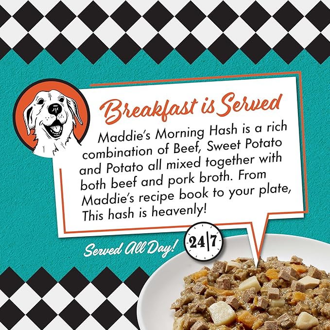 Fromm Diner Breakfast Maddie's Morning Hash Beef & Sweet Potato Recipe Dog Food - Premium Wet Dog Food - Beef Recipe - Case of 12 Cans