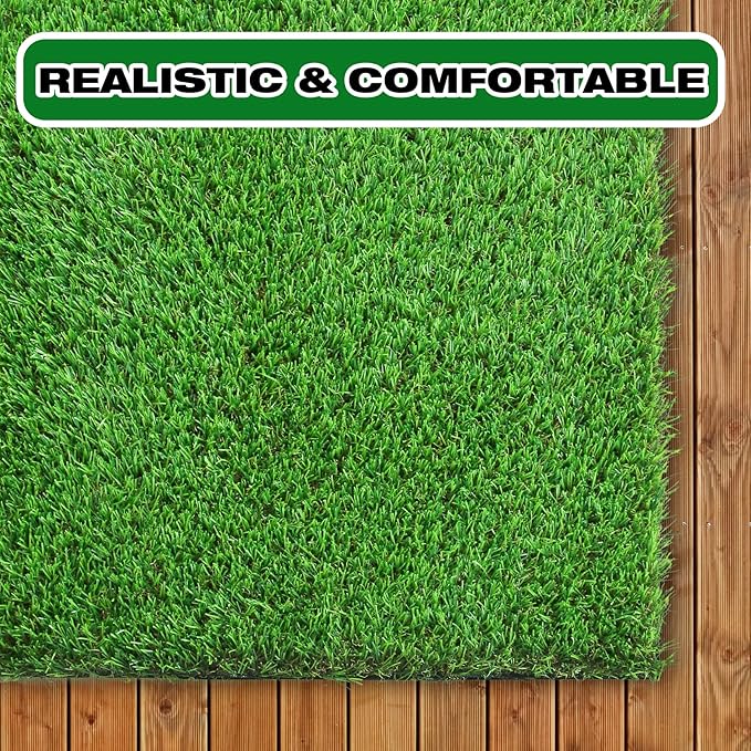 XLX TURF Artificial Grass Outdoor Runner Rug 2 FT X 10 FT - Pets Friendly Soft Fake Grass 25mm High Pile