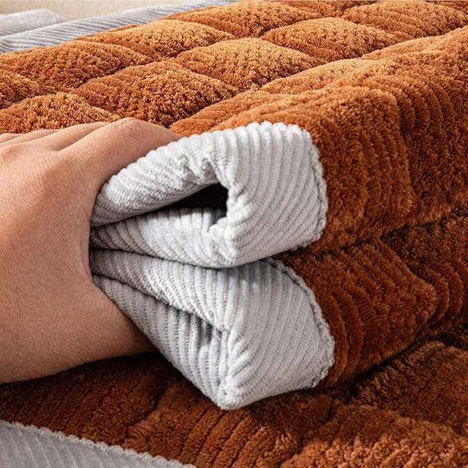 Couch Cover for Dogs Washable,Anti-Slip Back Cat Mat Pet Pad Blanket for Furniture Protector,Fuzzy Pet Sofa Cover for 3 Cushion Couch Sofa Pets Friendly (Curry, 1pc/27.6"x59"/Seat Cover)