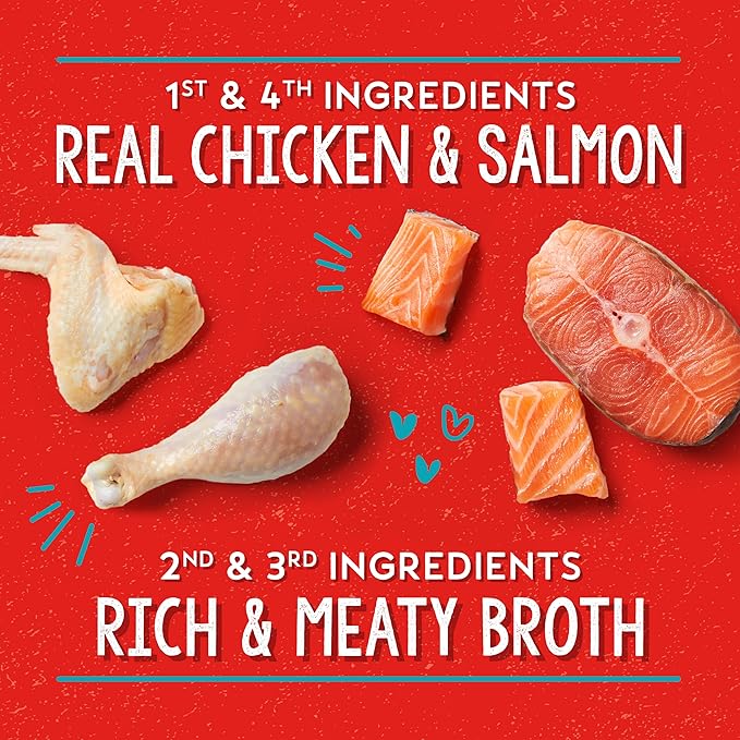 Stella & Chewy's Lil Bites Savory Stews for Small Breeds Chicken & Salmon Dinner in Broth, 2.7 oz. Cups (Pack of 12)