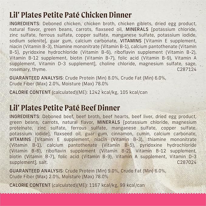 Merrick Lil’ Plates Petite Pates Premium Grain Free Wet Dog Food Variety Pack, Natural Beef, Chicken, Turkey - (Pack of 12) 3 oz. Cans