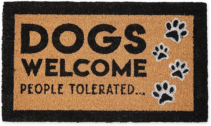 DII Pet Print Collection Natural Coir Doormat, 17x29, People Tolerated