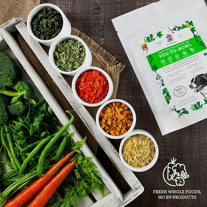 Dr. Harvey's Veg-to-Bowl Dog Food, Human Grade Dehydrated Base Mix for Dogs, Grain Free Holistic Mix (3 Pound)