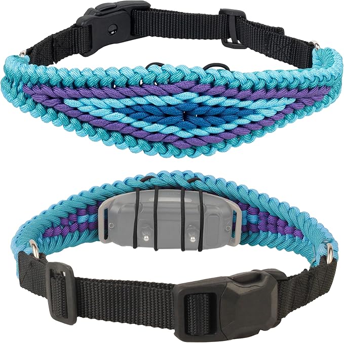 E-Collar Cover - for Large Dogs with 22-25" Neck Size - Adjustable Nylon Cord, Quick Release Buckle, Heavy Duty Loop Strap Compatible with Dogtra, Educator, SportDog, Garmin, Bousnic, Jugbow (Lagoon)