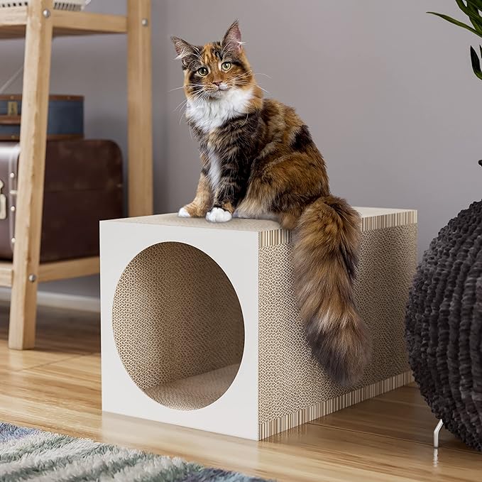 WAY BASICS Cat Scratching Post Tunnel (Tool-Free Assembly)