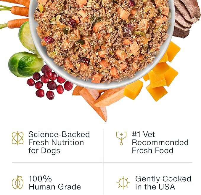 JustFoodForDogs Frozen Fresh Dog Food, Complete Meal or Topper, Venison & Squash Human Grade Dog Food Recipe, 18 oz (Pack of 7)