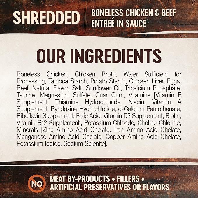 Wellness CORE Signature Selects Shredded Adult Wet Cat Food, Natural, Protein-Rich, Grain Free, 5.3 Ounce, 12 Pack (Chicken & Beef Entree)