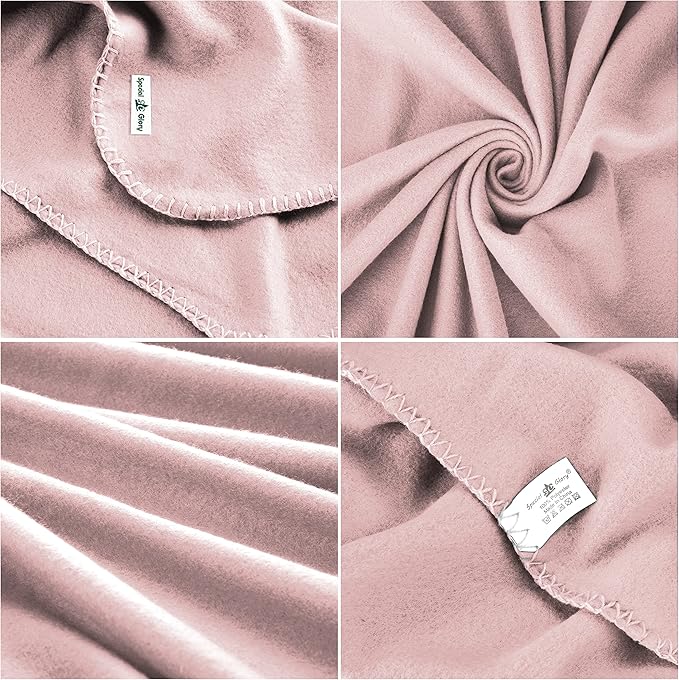 Fleece Throw Blankets Bulk Fleece Blankets Solid Wholesale Lightweight Warm Soft for Pet Bed Sofa Couch Office Wedding Gifts Travel Seasons Navy and Pink 50x60 Inches Pack of 6