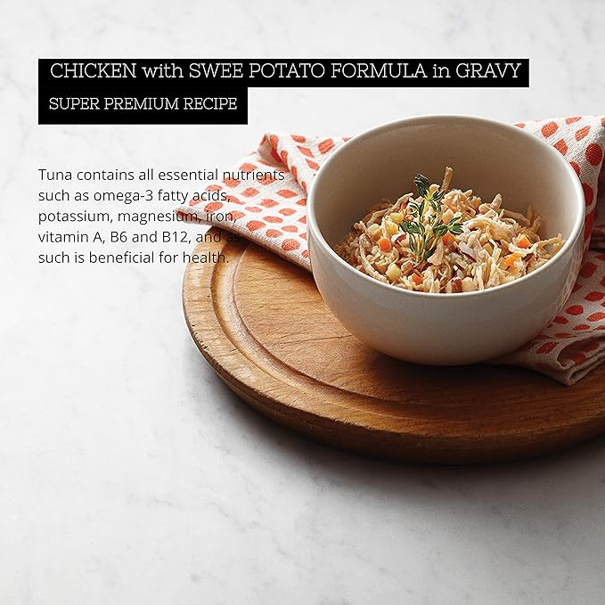 Fussie Cat Super Premium Chicken & Sweet Potato Formula in Gravy Grain-Free Wet Cat Food 2.82oz, case of 24