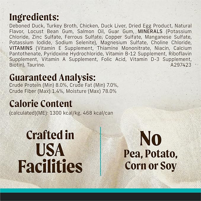 Merrick Grain Free Premium And Natural Canned Dog Food, Soft And Healthy Wet Recipe, Real Duck Dinner - (Pack of 12) 12.7 oz. Cans