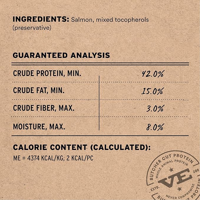Vital Essentials Freeze Dried Dog Treats | Salmon Bites, Single Ingredient | Premium Quality | Grain Free Training Treats for Dogs, 5 oz Bag