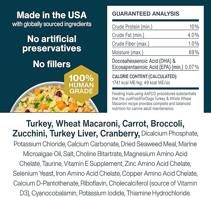 JustFoodForDogs Frozen Fresh Dog Food, Complete Meal or Topper, Beef & Russet Potato/Turkey & Whole Wheat Macaroni Human Grade Dog Food Recipe, 5.5 oz (Pack of 36)