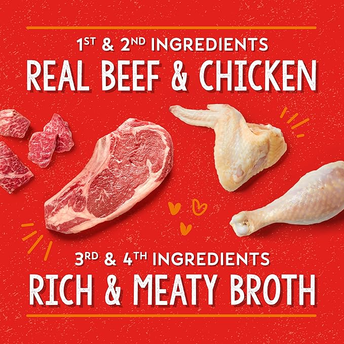 Stella & Chewy's Lil Bites Savory Stews for Small Breeds Beef & Chicken Dinner in Broth,2.7 oz. Cups,(Pack of 24)