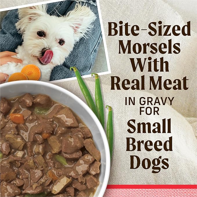Merrick Lil’ Plates Grain Free And Gluten Free Natural Wet Dog Food For Small Dogs, Soft Itsy Bitsy Beef Stew - (Pack of 12) 3.5 oz. Tubs