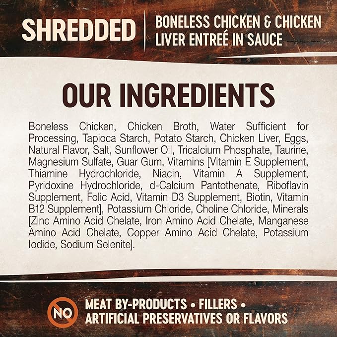 Wellness CORE Signature Selects Shredded Adult Wet Cat Food,Natural,Protein-Rich,Grain Free,2.8 Ounce (Chicken & Chicken Liver),(Pack of 24)