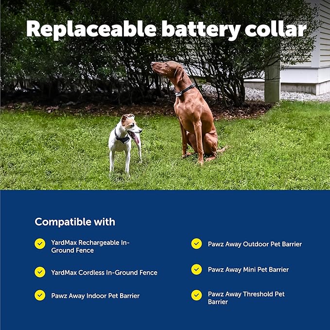 PetSafe YardMax Dog Fence Collar, Electric Dog Containment Waterproof Collar, Fits Dogs 5 lb & Up, Adjusts to Fit Neck Sizes 6-28 in, (Black) - from The Parent Company of Invisible Fence Brand