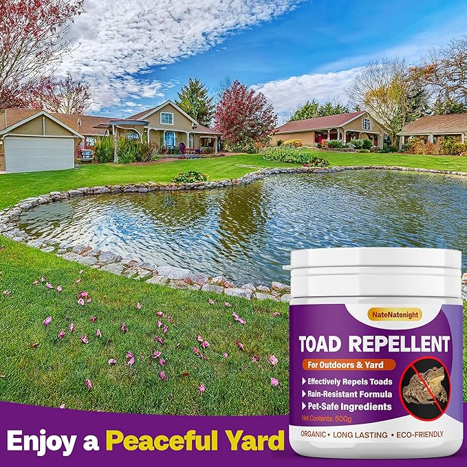 Toad Repellent, Powerful Formula to Keep Frogs and Toads Out of Your Yard & Outdoor Spaces, Safe for Dogs & Pet, 500g Powder