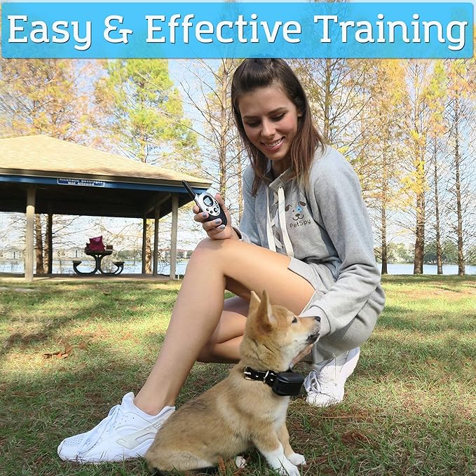 PetSpy M86-2 Dog Training Shock Collar for 2 Dogs, 1100 Yards, Medium to Large Dogs, with Vibration, Electric Shock and Beep, Waterproof, Remote Trainer (Grey)