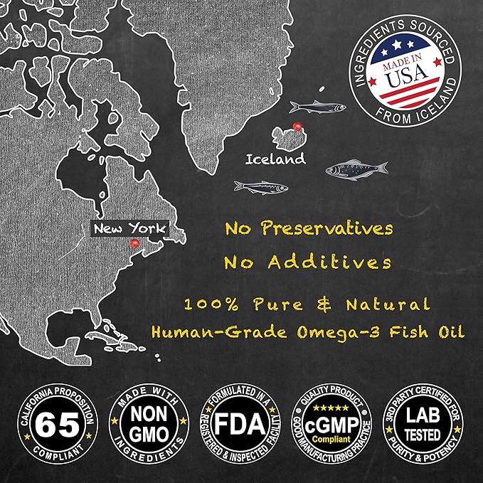Omega-3 Fish Oil for Dogs & Cats – 2-Pack (16 fl oz Each) High-Potency Wild-Caught Fish Oil with 800 mg EPA + 525 mg DHA per Teaspoon, Supports Skin & Coat and Joint Health Supplement