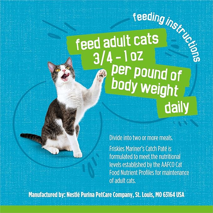 Purina Friskies Wet Cat Food Pate, Mariner’s Catch - (Pack of 24) 5.5 oz. Cans